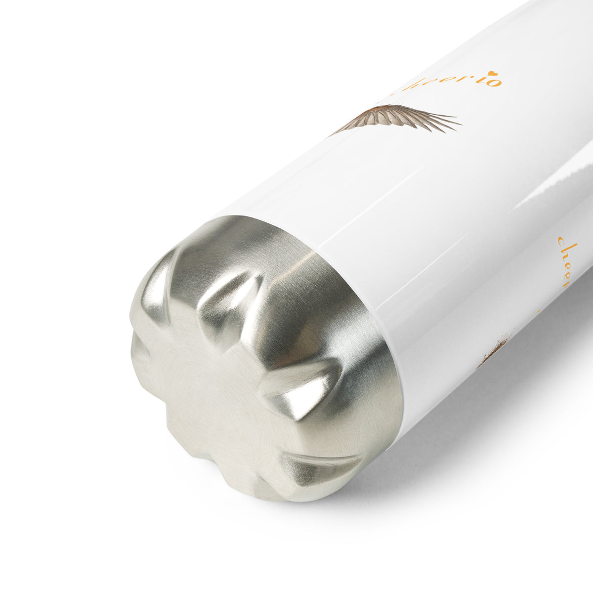 Product mockup of the base construction of Robin Discovery Water stainless steel bottle.