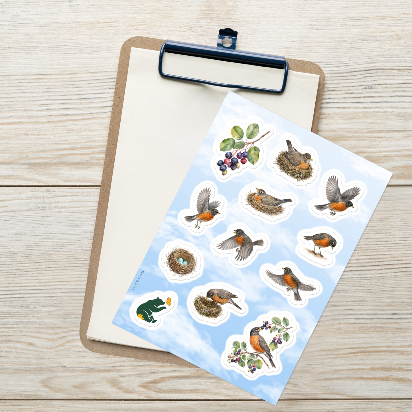 Robin Nest & Flight Sticker Sheet