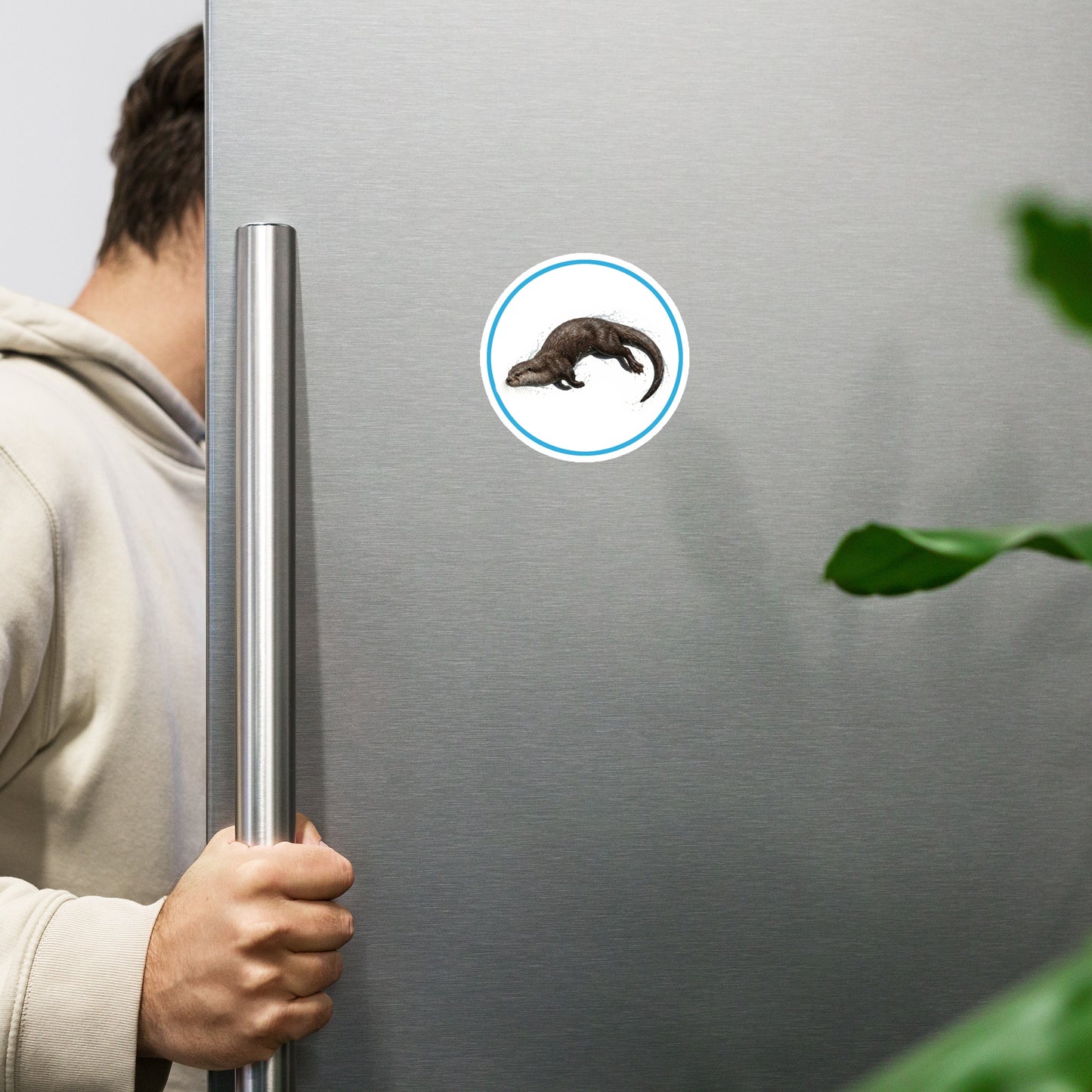 North American River Otter Circular Magnet