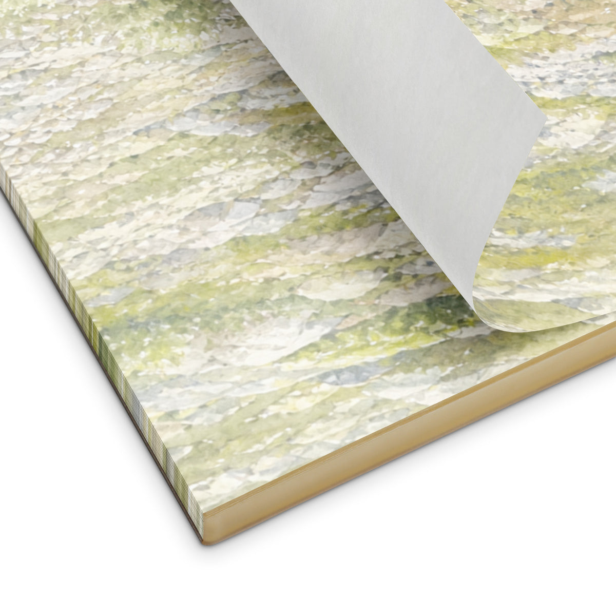 Alpine Air Notepad product image, showing tear-away binding and a turned page.