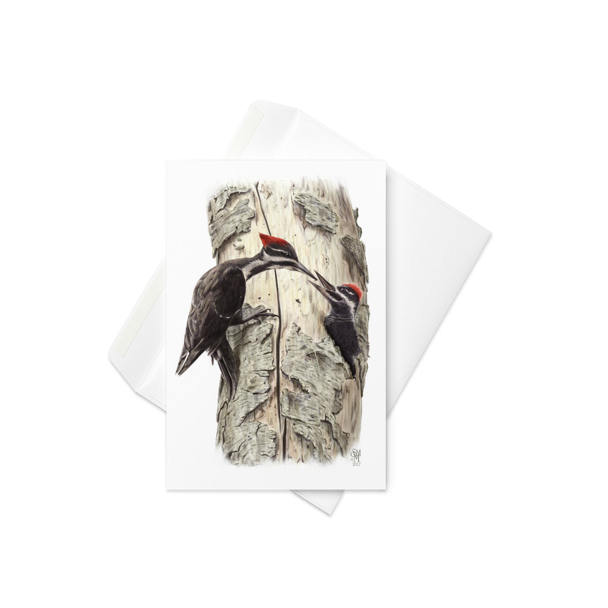 Product mockup of the Coaxing Courage Greeting Card, shown with the complimentary self-sealing envelope.