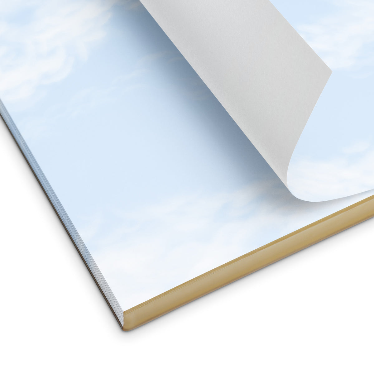 Fair Weather Notepad product image, showing tear-away binding and a turned page.