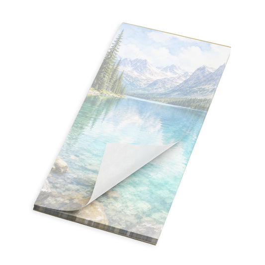Product image of Glacial Blue Notepad.  This notepad comes in small, large and magnetic. The image represents the one with a magnetic backing.