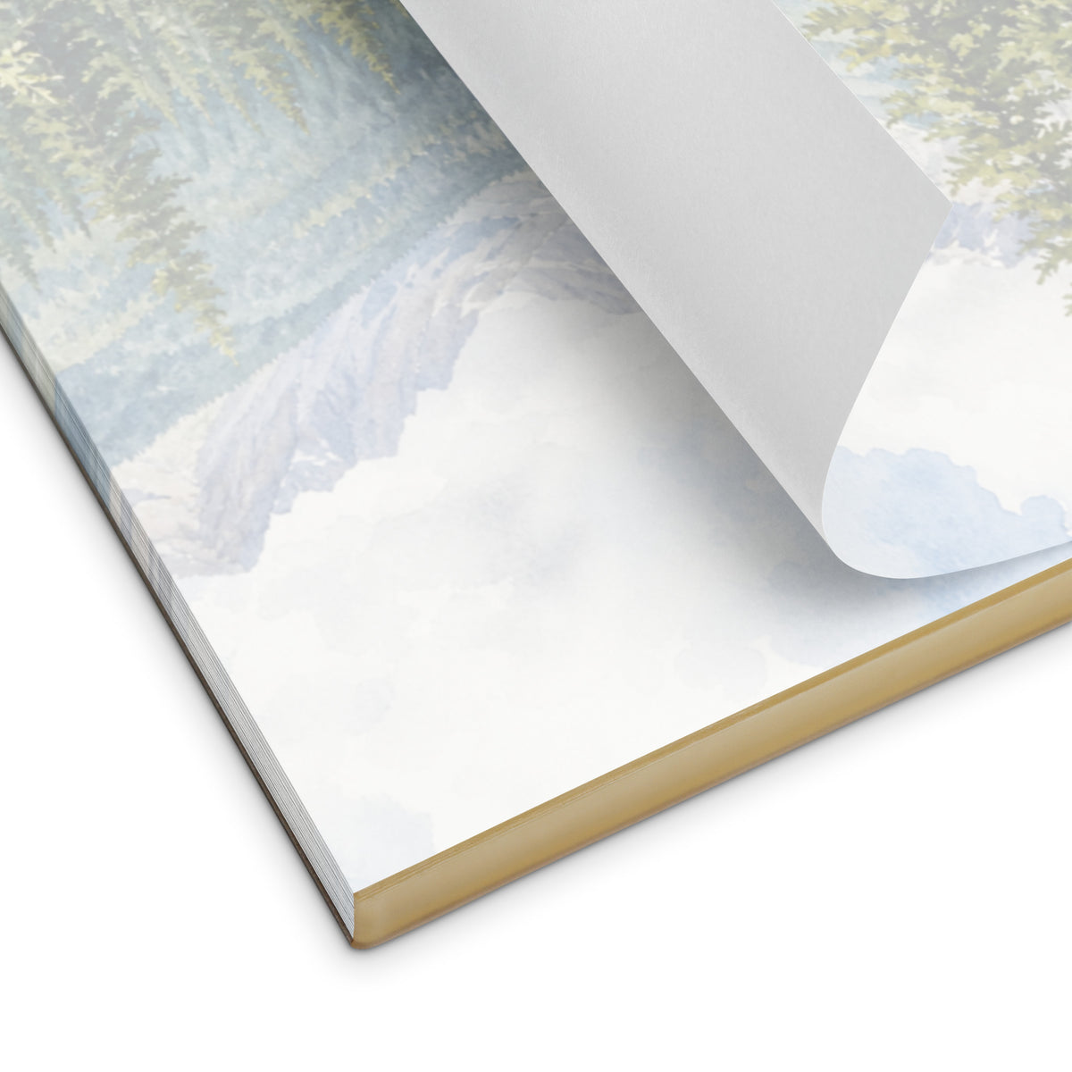 Timberline Brook Notepad product image, showing tear-away binding and a turned page.